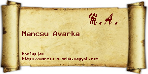 Mancsu Avarka névjegykártya